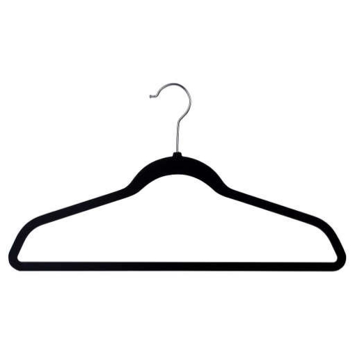 Picture of Space Saving Flocked Hangers - Non Slip Hangers 50 Pack - Black 