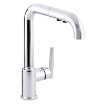 Picture of KOHLER Pull-out kitchen faucet with three-function sprayhead - Polished Chrome