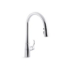 Picture of KOHLER Pull-down kitchen sink faucet with three-function sprayhead - Polished Chrome