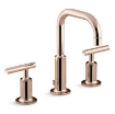 Picture of KOHLER Purist bathroom faucet with lever handles - Vibrant Rose Gold