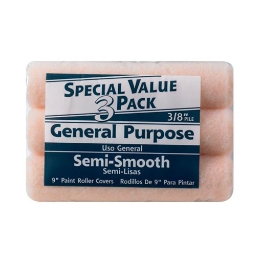 Picture of General Purpose  Semi-Smooth 9" Paint Roller Covers - 3 Pack 