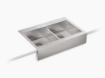 Picture of KOHLER Vault™ 35-3/4" top-mount double-bowl farmhouse kitchen sink - Stainless Steel 