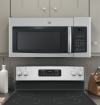 Picture of GE Appliances 1.6 Cu. Ft. Over-the-Range Microwave Oven - Stainless Steel Black