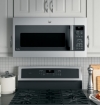 Picture of GE Appliances 2.1 Cu. Ft. Over-the-Range Sensor Microwave Oven - Stainless Steel Black