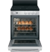 Picture of GE® 24" Free-Standing/Slide-in Front Control Range with Steam Clean - Stainless Steel on Black 