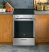 Picture of GE® 24" Free-Standing/Slide-in Front Control Range with Steam Clean - Stainless Steel on Black 