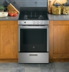 Picture of GE® 24" Steam Clean Free-Standing/Slide-in Gas Range - Stainless Steel on Black 