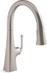 Picture of KOHLER Graze Pull-Down Kitchen Faucet with Three-Function Sprayhead - Vibrant Stainless