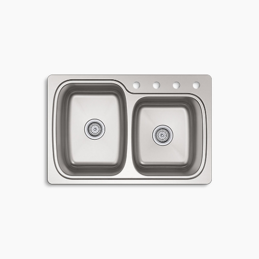 Picture of KOHLER Verse™ 33" top-/undermount double-bowl kitchen sink  - Stainless Steel