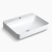 Picture of Kohler Vox® Rectangle Vessel bathroom sink with single faucet hole - White