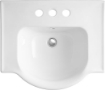 Picture of Kohler Veer™21" pedestal bathroom sink with 4" centerset faucet holes - White