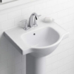 Picture of Kohler Veer™21" pedestal bathroom sink with 4" centerset faucet holes - White