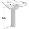 Picture of Kohler Veer™21" pedestal bathroom sink with 4" centerset faucet holes - White