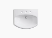 Picture of Kohler Cimarron® 22-3/4" rectangular pedestal bathroom sink  - White