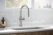 Picture of KOHLER Crue® Pull-down kitchen sink faucet with three-function sprayhead -Vibrant Stainless