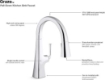 Picture of KOHLER Graze® Pull-down kitchen sink faucet with three-function sprayhead  K-22062-CP Polished Chrome