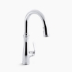 Picture of KOHLER Bellera® Pull-down kitchen sink faucet with three-function sprayhead  K-560-CP Polished Chrome