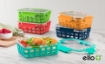 Picture of Ello 2-Compartment Glass Food Containers, 8-piece set Multi-Color Silicon Sleeve