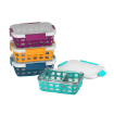 Picture of Ello 2-Compartment Glass Food Containers, 8-piece set Multi-Color Silicon Sleeve