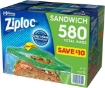 Picture of Ziploc Easy Open Tabs Sandwich Bags 580, 145 Count (Pack of 4)