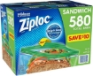 Picture of Ziploc Easy Open Tabs Sandwich Bags 580, 145 Count (Pack of 4)