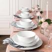 Picture of Over and Back 12-piece White Porcelain Dinnerware Set Service for 4