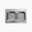 Picture of Kohler Verse™ 33" top-mount double-bowl kitchen sink - Stainless Steel