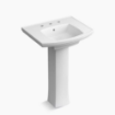 Picture of KOHLER Kelston 23-3/4" rectangular pedestal bathroom sink - White 