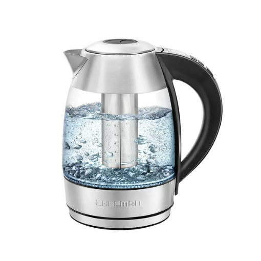 Picture of Chefman 1.8L Glass Electric Kettle with Tea Infuser - Silver 