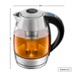 Picture of Chefman 1.8L Glass Electric Kettle with Tea Infuser - Silver 