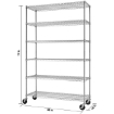 Picture of TRINITY 6-Tier Wire Shelving Rack, 48" x 18" x 72" NSF, Includes Wheels 