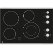 Picture of GE 30 Inch Smoothtop Electric Cooktop with Silver Knobs - Stainless Steel on Black