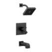 Picture of Delta Ara T17467-BL Monitor 17 Series H2Okinetic Tub & Shower Trim - Single Handle Lever: Matte Black (Shower Trim & Tub Spout)