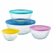 Picture of Pyrex 8-piece Glass Mixing Bowl Set (Limited Edition) - Assorted Colors Lids 