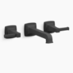 Picture of KOHLER Riff® Wall-mount bathroom sink faucet trim - Matte Black 