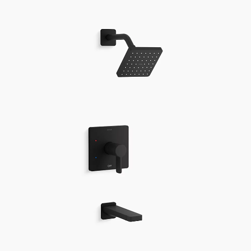 Picture of KOHLER Parallel® Rite-Temp® bath and shower trim kit - Matte Black 