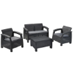 Picture of Keter Corfu Lounge Set - 4 Pieces -  Graphite/Grey 