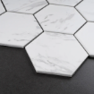 Picture of 12" x 12" Porcelain White Hexagon Mosiac - 1 Piece