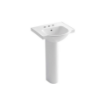 Picture of Kohler Veer™21" pedestal bathroom sink with 4" centerset faucet holes - White