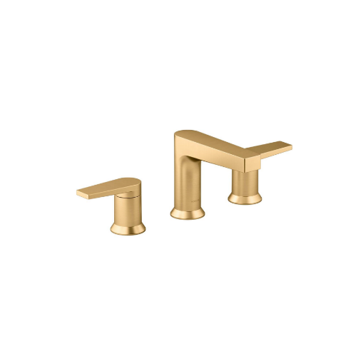 Picture of Kohler Bathroom Faucet with Pop-up Drain - Vibrant Brushed Moderne Brass