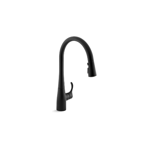 Picture of KOHLER Simplice® Pull-down kitchen sink faucet with three-function sprayhead - Matte Black