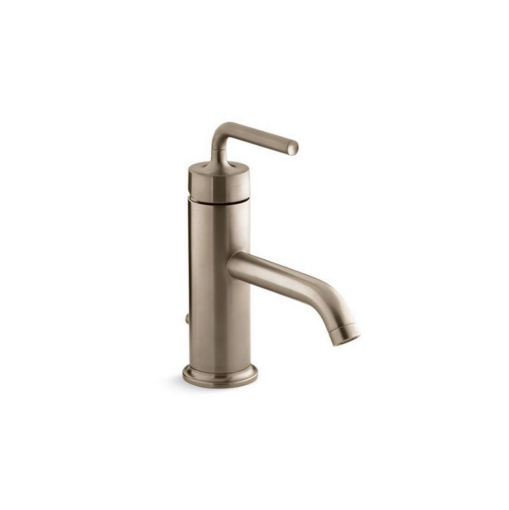 Picture of KOHLER Purist® Single-handle bathroom sink faucet with straight lever handle - Vibrant Brushed Bronze