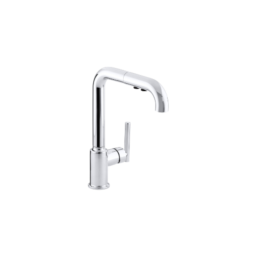 Picture of KOHLER Pull-out kitchen faucet with three-function sprayhead - Polished Chrome