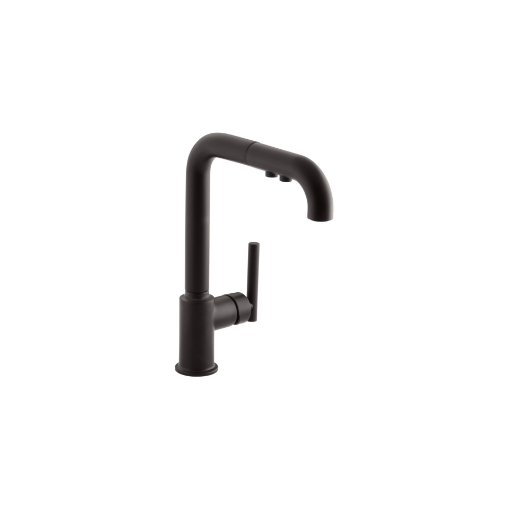 Picture of KOHLER Pull-out kitchen faucet with three-function sprayhead - Matte Black