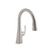 Picture of KOHLER Graze Pull-Down Kitchen Faucet with Three-Function Sprayhead - Vibrant Stainless