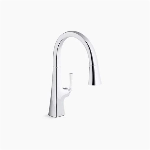 Picture of KOHLER Graze® Pull-down kitchen sink faucet with three-function sprayhead  K-22062-CP Polished Chrome