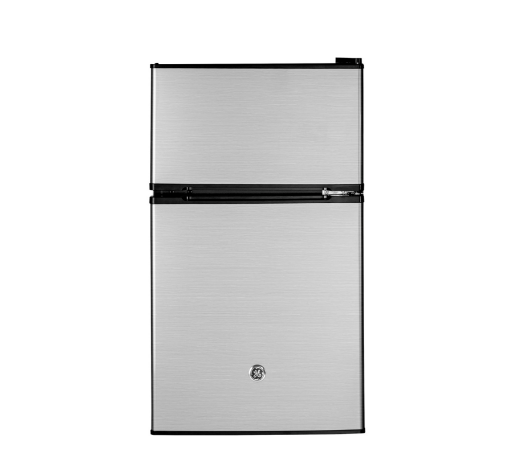 Picture of GE Appliances 3.1 Cu. Ft. Double-Door Compact Refrigerator - Clean steel