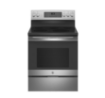 Picture of GE® 30" Free-Standing Electric Convection Range with No Preheat Air Fry - Stainless Steel on Gray 