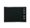 Picture of GE 30 Inch Smoothtop Electric Cooktop with Silver Knobs - Stainless Steel on Black