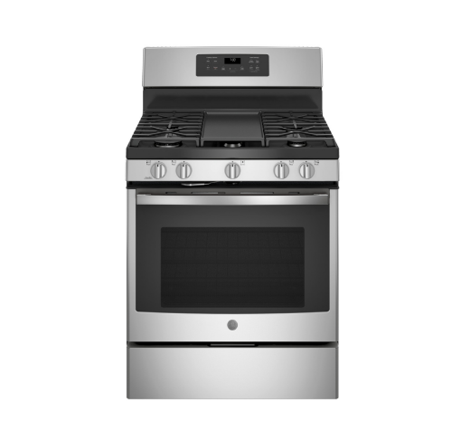 Picture of GE 30" Gas Range with Non-stick Griddle - Stainless Steel 